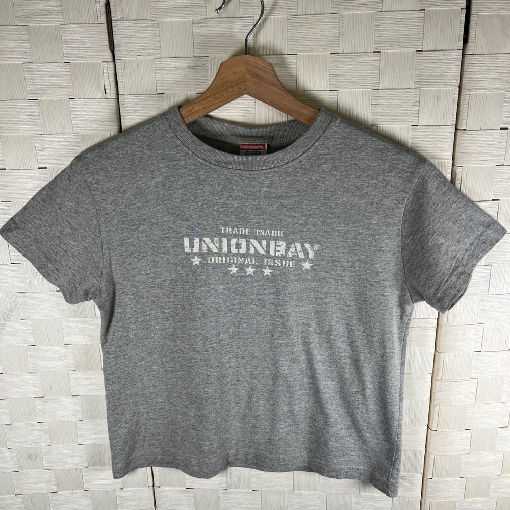 UNIONBAY Graphic Baby‎ Tee T Shirt Gray Short Sleeve 90s Y2K Size Medium - Picture 3 of 7
